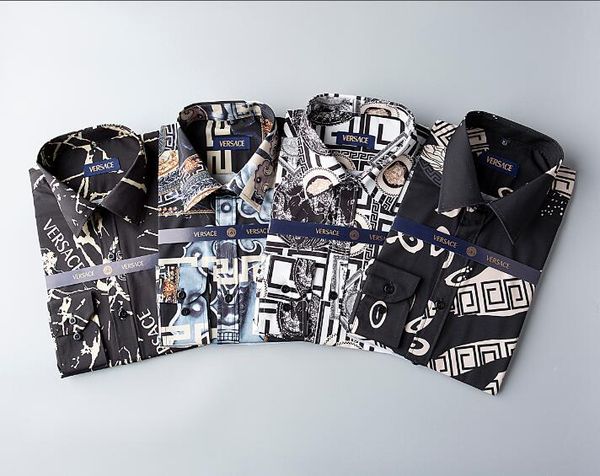 

Бренд мужской бизнес повседневная рубашка мужская с длинным рукавом полосатый sli