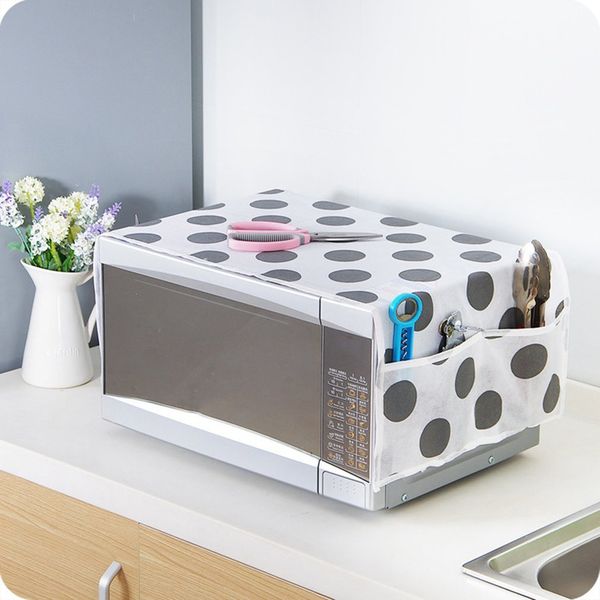 

microwave oven cover kitchen oil dust waterproof double pockets kitchen accessories supplies home decoration