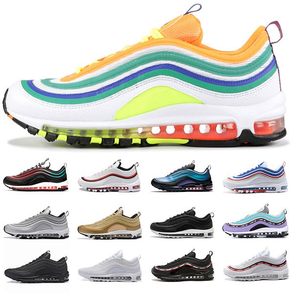 

Nike Air Max 97 Мужчины Женщины Кроссовки Сценарий Лазер Фуксия Неон Сеул Тройной Черны