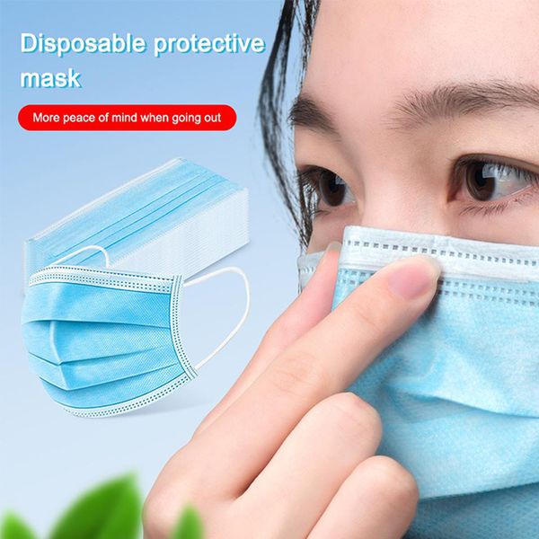 

disposable mask non woven face masks 3 layer anti-dust waterproof mask ply respirator soft breathable mouth safety masks 50pcs lot