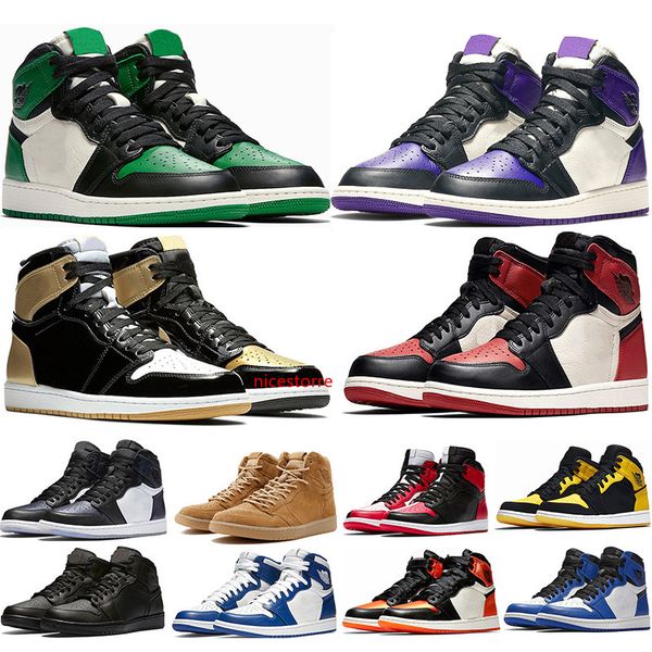 

1с верх сосна зеленый судом фиолетовый чикаго ог 1 игра королевский синий обувь для баскетбола баскетбольный щит спортивные кроссовки тренер