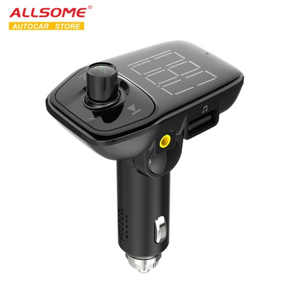 

allsome 5v fm-передатчик aux модулятор bluetooth 4.2 беспроводной автомобильный радиоприемник автомобильный комплект громкой связи зарядное