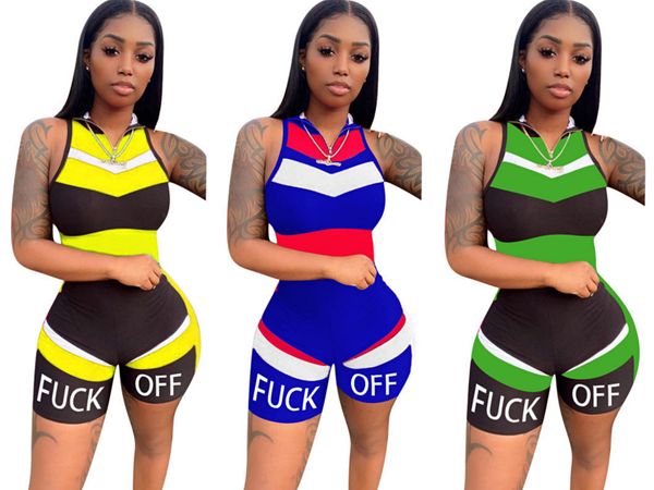 

wiccon casual new style skinny jumpsuit 2020summer solid color romper playsuit sleeveless bodycon cotton rompers womens jumpsuit #25223, Black;white