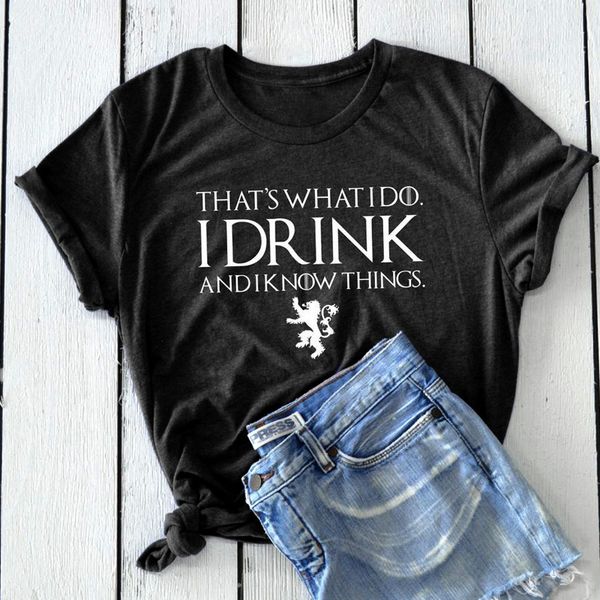 

women designer clothes women tshirt game of thrones thats what i i drink i know things t shirt summer bell sleeve, White