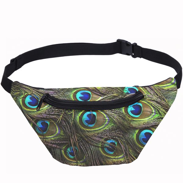 

veevanv 2020 peacock feather men waist bag fashion fanny packs for weomen belly bag boy casual running belt vintage
