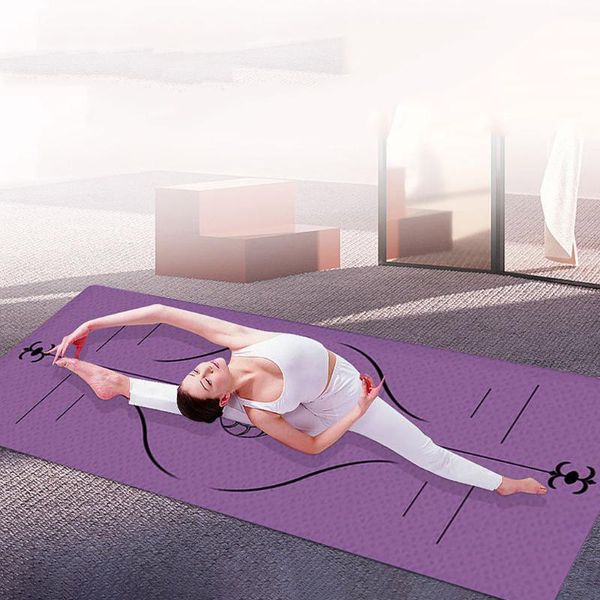 

183 * 61 * 0.6 cm yoga mat classic exercise mat tpe eco friendly non slip carpet for beginner environmental gymnastics mats