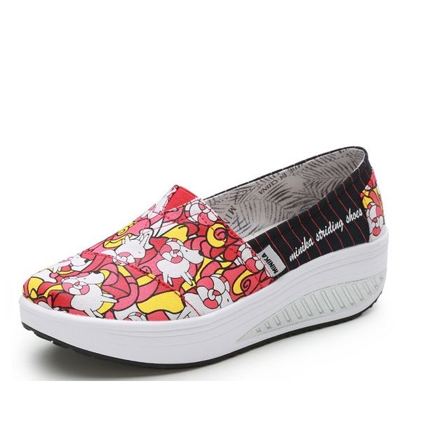 

women sneakers toning wedge light weight sports shoes for women swing shoes breathable slimming sneakers, Black;yellow