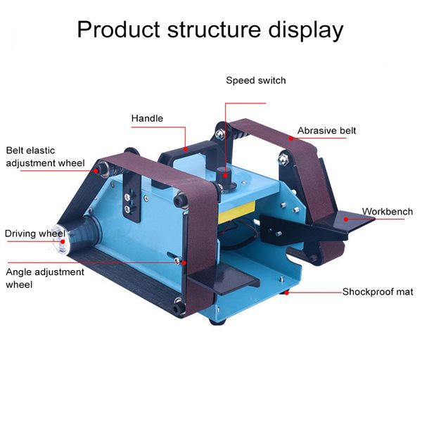 

950w 220v multi-function electric belt sander deskdouble-head belt sanding grinding machine polishing tool power
