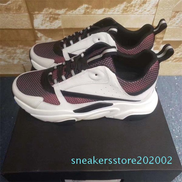 

shoes black b22 sneaker vintage calfskin trainers men luxury lace-up flat shoes retro patchwork platform women trainers size 46 s02