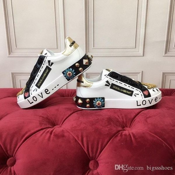 

2020 designer sneakers men womens casual shoes fashion genuine leather luxury flower sports shoes, Black