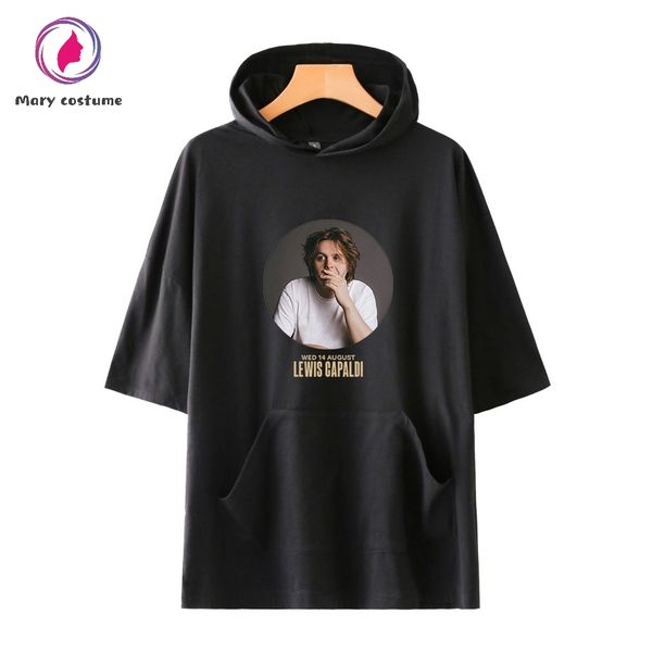 

lewiscapaldi short hoodies sweatshirt men summer casual wear 2019 new kpop fashion trend harajuku streetwear, Black