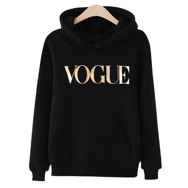 

2019 new vogue women printed pullover sweatshirt long sleeve pullover hoodies autumn winter femme loose hoodies, Black