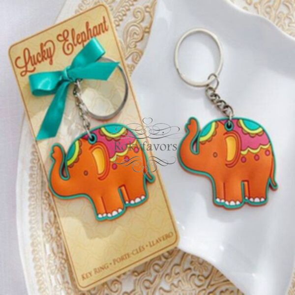 

20pcs "lucky elephant" key chain key ring baby shower wedding favor reception gift kids party good luck
