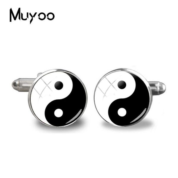 

new yinyang cufflinks for women black white cats vintage glass p cuffs jewelry gifts silver round dome cuff