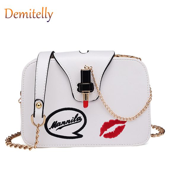 

women's chain handbag beautiful lip print personality badge shoulder messenger bag women's lipstick decoration tote bag wallet