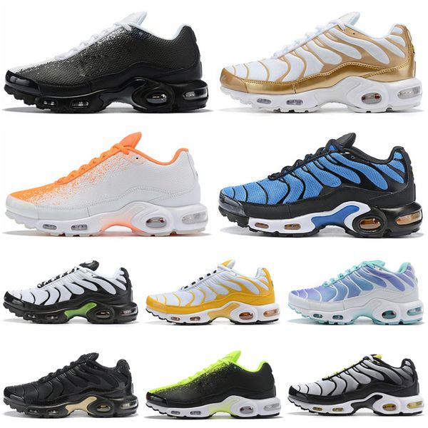 

tn plus sneaker running shoes for men women triple black white volt mens tiger white yellow hyper blue black green trainers, White;red