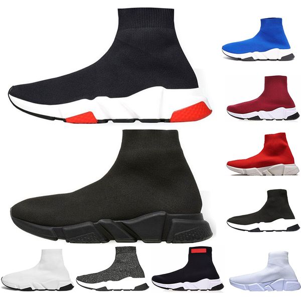 

with socks 2020 paris speed trainer black red high casual sock shoes men women fashion designer sneakers eur36-45