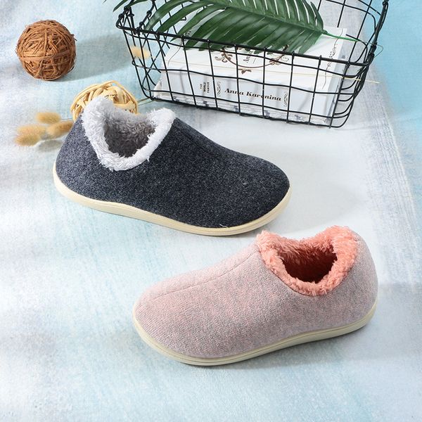 

2019 new couple cotton slippers japanese simple antiskid warm home shoes winter bag heel mens and womens cotton shoes wholesale, Black