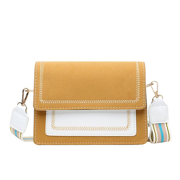 

women's bag 2020 new style fashion pu handbag versatile contrast color square sling bag crossbody handbag