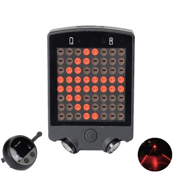

leadbike 64 led laser bicycle rear tail light usb rechargeable with wireless remote bike turn signals safety warning light #2m18