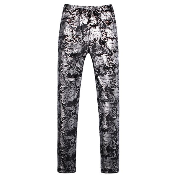 

classic men dress pant size 5xl business banquet mens trousers fashion silver wedding suit pants man, White;black