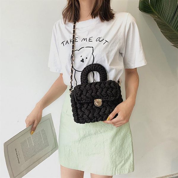 

роскошные сумки женских сумок дизайнерских сумок crossbody женщина малой сумка ткачество хлопок мешок плечо болс feminina # t1g