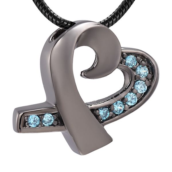 

ijd8387 gun color ribbon cremation pendant funeral urn ashes holder keepsake for women gift item with funnel and gift box, Silver