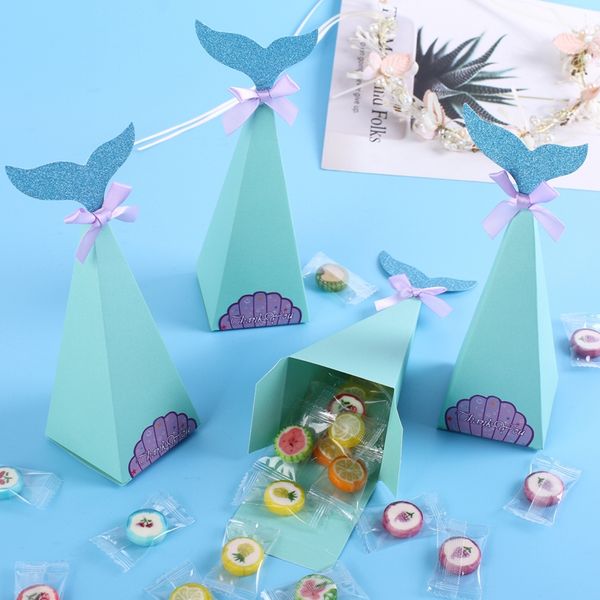 

lovely mermaid gift boxes little mermaid party supplies birthday kids fovrs gifts bag wedding decoration baby shower candy box