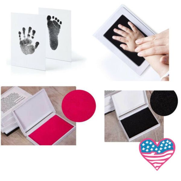 

симпатичные inkless протрите младенец kit-hand foot печати keepsake новорожденного footprint handprint diy украшение mess бесплатной stamp к