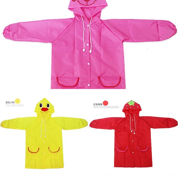 

little yellow duck children's cloak rain rain gear cartoon poncho thickened baby raincoat raingear raincoat, Red;brown