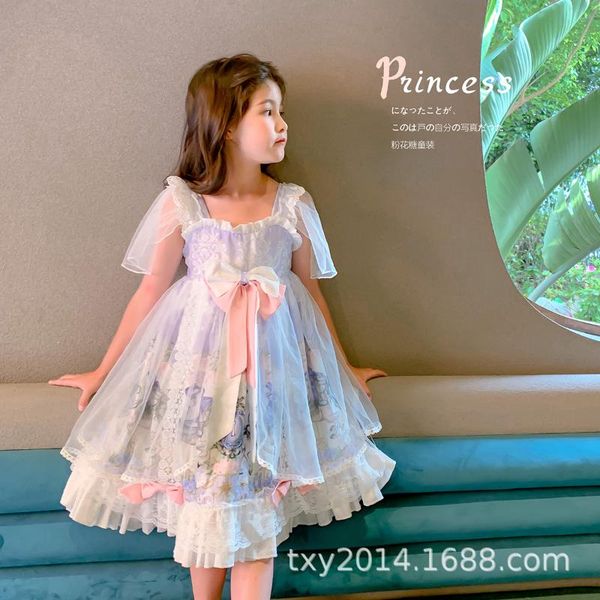 

princess dress 20 summer new foreign girl dress little fairy princess baby, Red;yellow