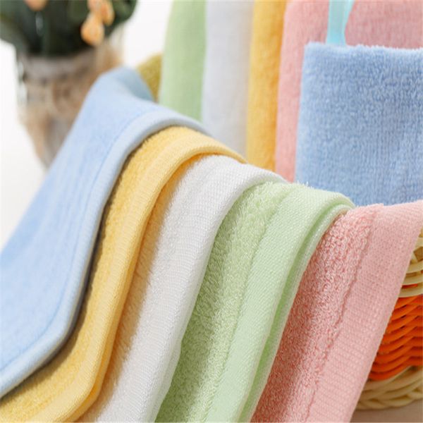 

square 28*28cm solid color bamboo fiber hanging face towels for kids hand towel kitchen dish cloth dishcloth water absorption