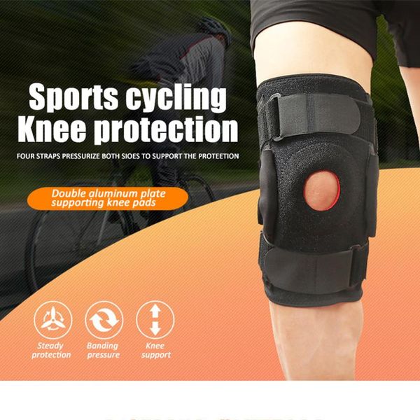

1pcs knee brace полицентрических шарниры профессионального спорт безопасность колено поддержка black pad guard protector ремень, Black;gray