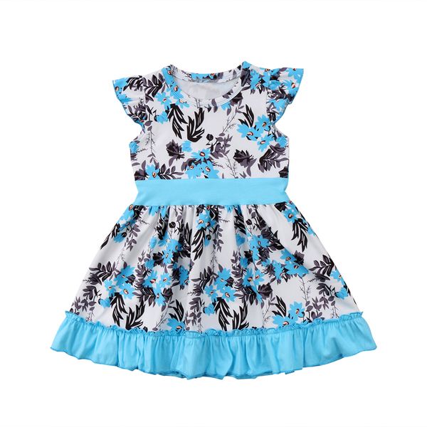 

New Fashion Toddler Kid Baby Girls Floral Party Off Shoulder Cotton Pageant Tutu Formal Dress Sundress Clothes