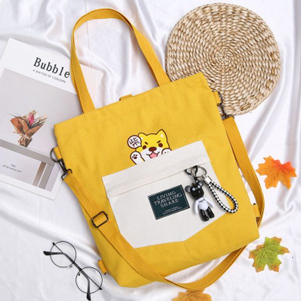 

2019 ladies handbags cartoon print cloth canvas tote bag cotton shopping travel women eco reusable shoulder shopper bags bolsas