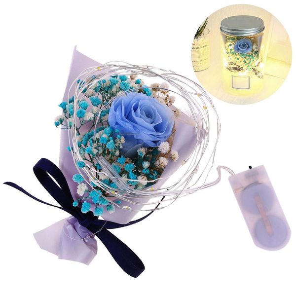 

forever flower with led light dried gypsophila preserved eternal valentine's day gift home decor bouquet of eternal flower