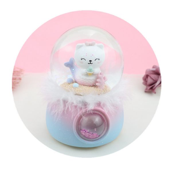 

корейская девушка сердце фея мяу автоматический снег хрустальный шар музыкальная шкатулка прекрасный сказочный кот восемь тон коробка воды м