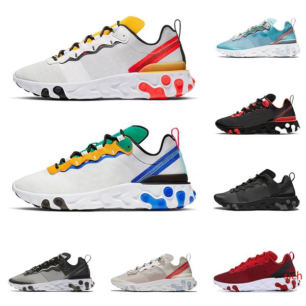 

react element 55 87 мужчины женщины кроссовки тройной черный команда красный тур желтый антрацит песок пустыни мужской тренер дышащие спорти