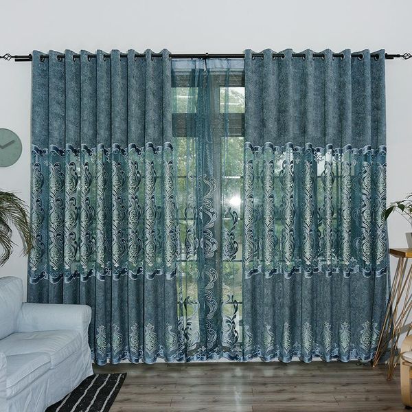 

simple modern north american european embroidery curtains for living dining room bedroom