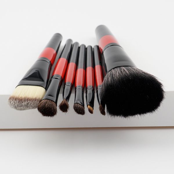 

7pcs makeup brushes set for eye shadow blush cosmetics wood handle soft nylon hair make-up accessories dhl free