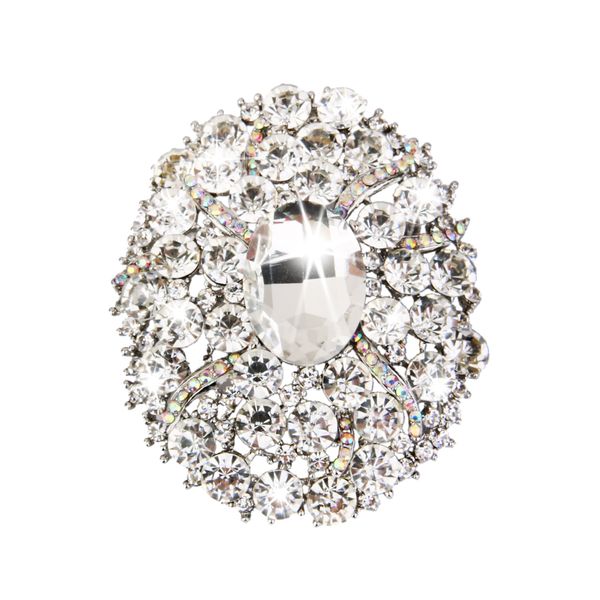 

full crystal rhinestone bridal wedding party brooch, Gray