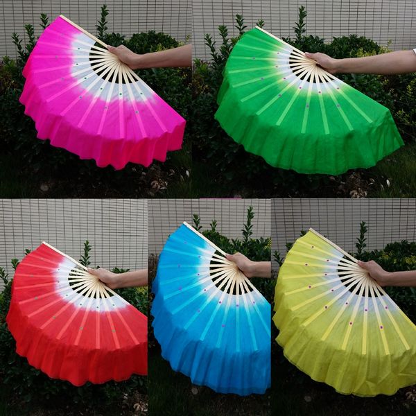 

new festive chinese silk dance fan handmade fans belly dancing props 5 colors for choices, White
