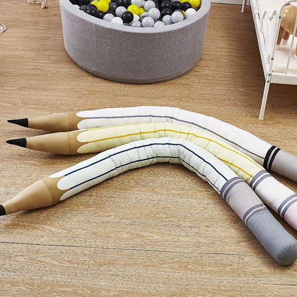 

newborn baby crib bumper bed pencil style cushion safety protection cushion pad kids room cuddle pillow