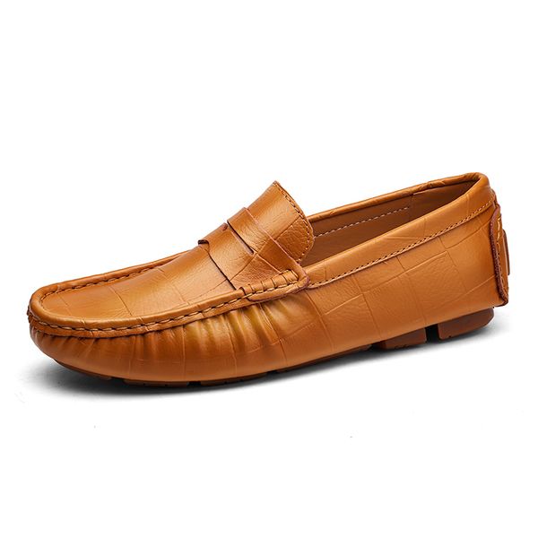 

men casual shoes brand genuine leather men loafers moccasins slip on driving boats shoes flats, Black