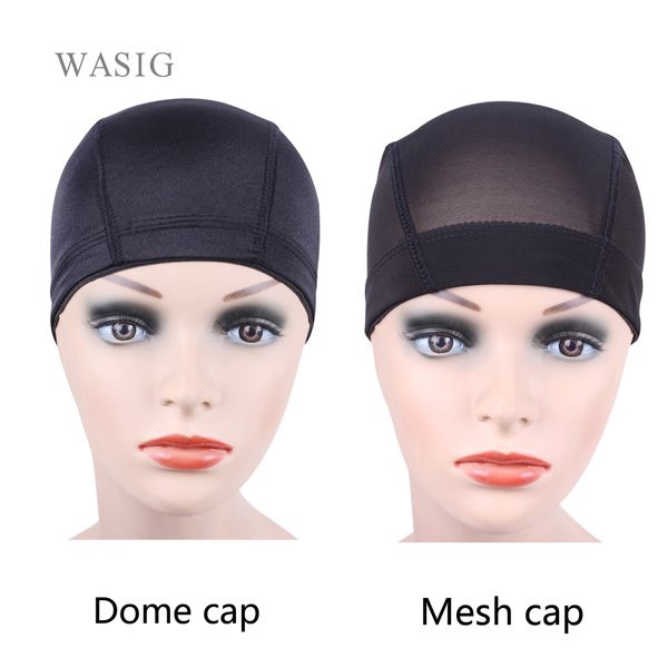 

glueless hair net wig cap for making wigs spandex net elastic hair stretchable weaving dome cap mesh dome cap rimmer, Black;brown