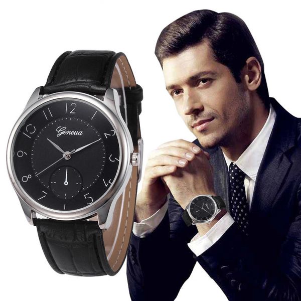 

2019 watch men new fashion retro design business leather simple relogio masculino reloj, Slivery;brown
