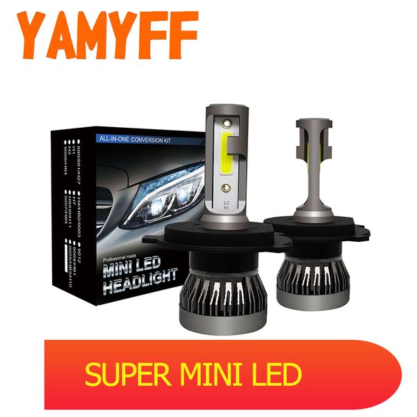 

yamyff mini h7 led h4 car lights bulbs h1 led headlight h11 h8 h9 9005 hb3 9006 6000lm cob auto headlamp 12v 6500k car fog lamp
