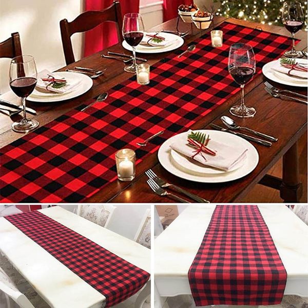 

plaid table runner for christmas table decoration family dinners or gatherings indoor outdoor party wedding decor 33*274cm fa2147