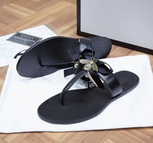

original g flat flip flop men women fashion 2020 new g letter metal button genuine leather sandals beach shoes slippers, Black