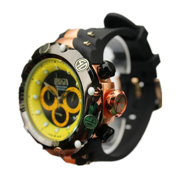 

2019 нью-invicta мужские кварцевые наручные часы dz хронограф 4 циферблатов рабочая дата каучуковый ремешок часы бесплатная доставка, Slivery;brown